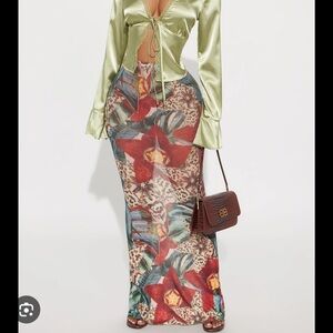 Floral Print Maxi Skirt